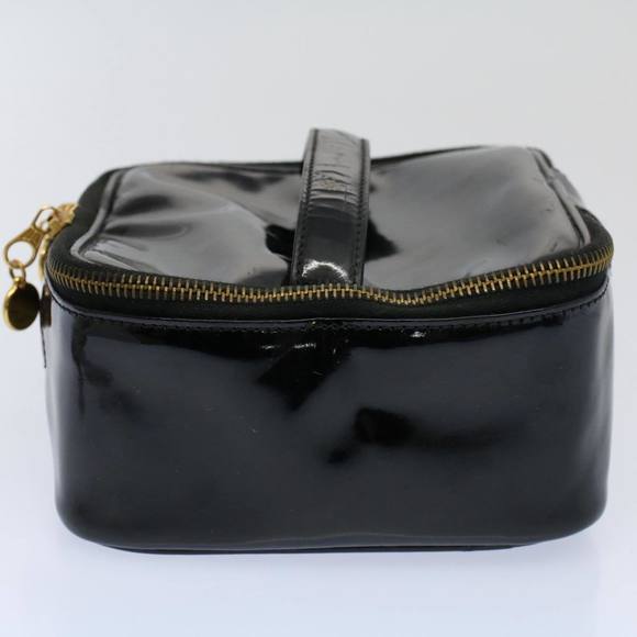 CHANEL Vanity Cosmetic Pouch Patent leather Black CC Auth yb378 - Picture 4 of 16